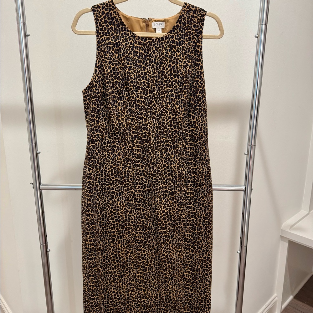 J. Crew Brown and Black Sheath Midi Dress